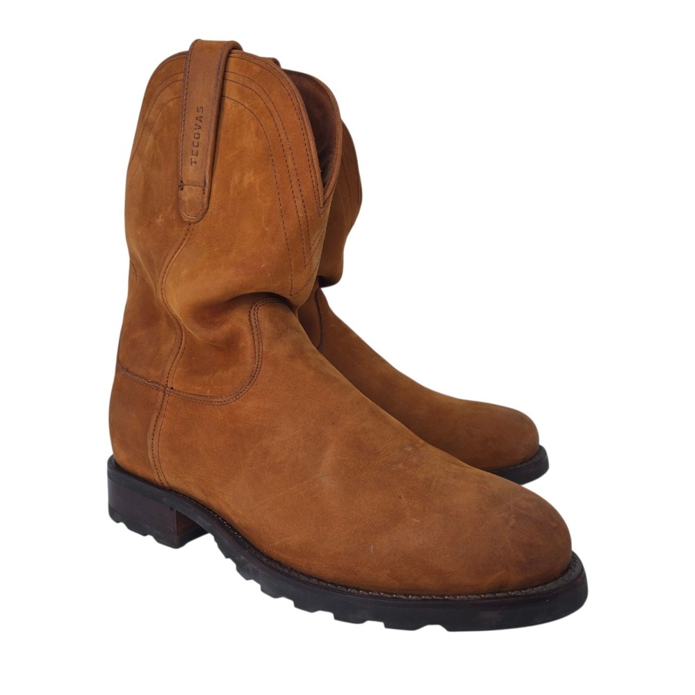 Tecovas Brown Suede Vibram Sole Cowboy Boots 9.5 EE Wide